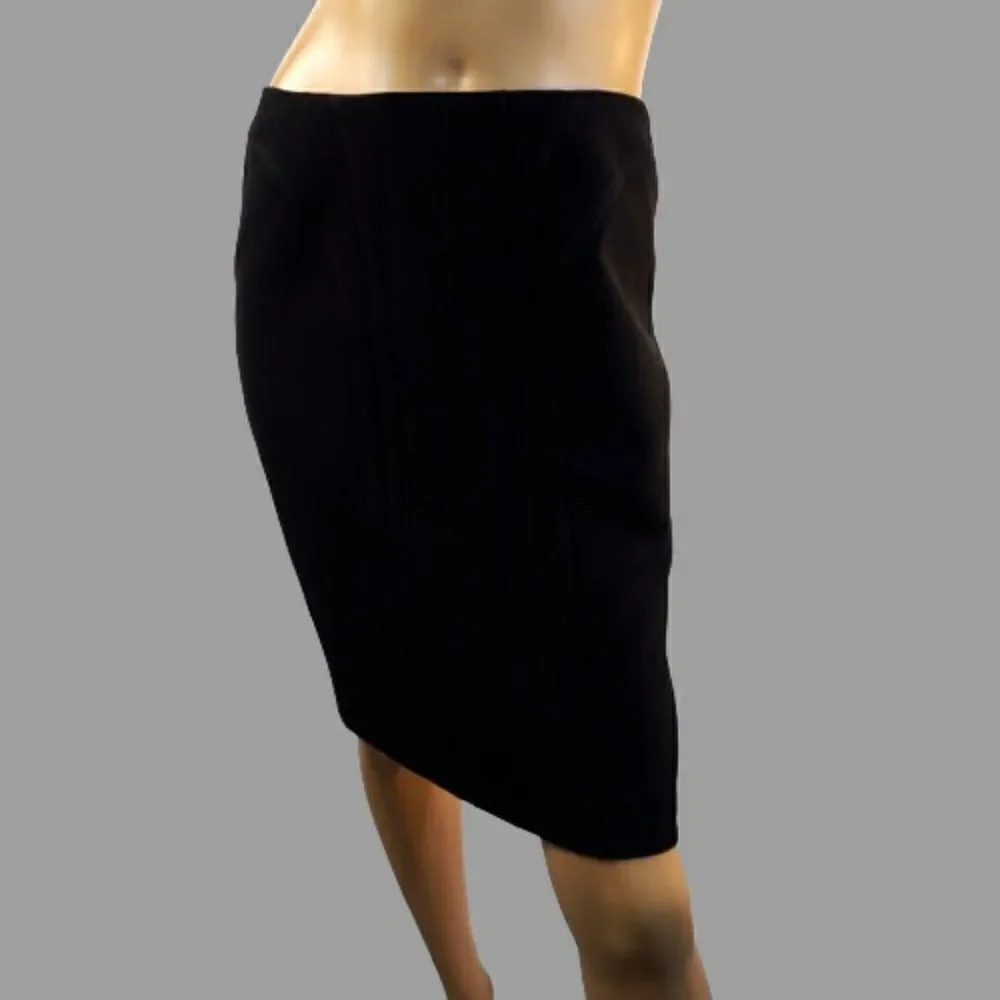 BOSS by Hugo Boss VILADI Pencil Skirt Black Size 4 Decorative Seams Front